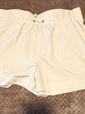 Avia Cream High-Waist Elastic Drawstring Shorts